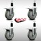 Service Caster 5'' SS Gray Poly Swivel 1-3/8'' Expanding Stem Caster Set Total Lock Brake, 4PK SCC-SSEXTTL20S514-PPUB-138-4 - alternate 2